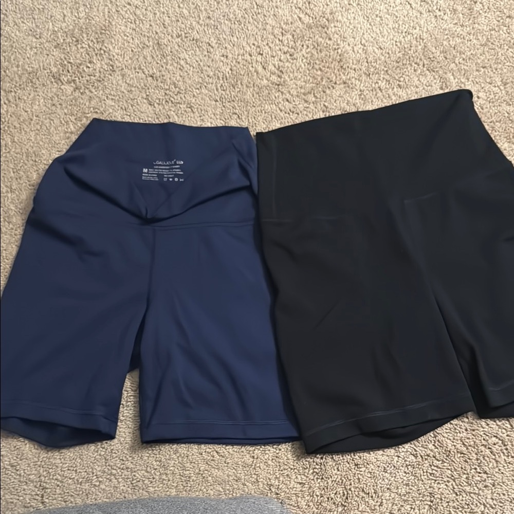 Women's Black and Blue Biker Shorts